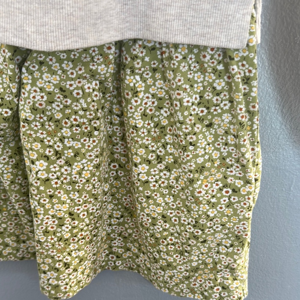 Carter's Heather & Green Casual Dress with Peplum Style Long Sleeves Girls 4T - Picture 4 of 8